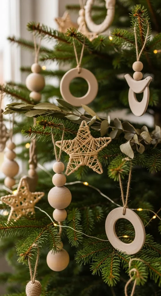 1. Neutral & Earthy Ornaments