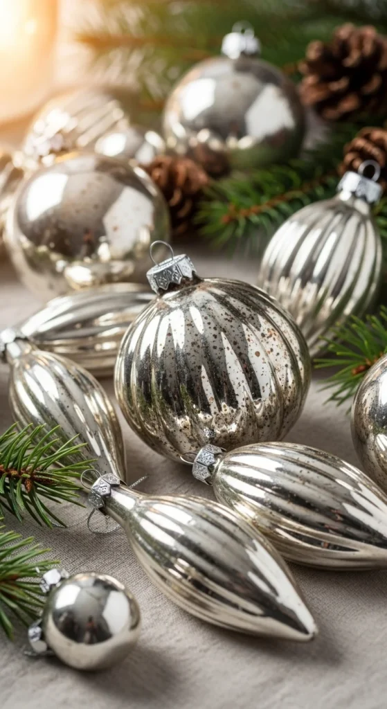 1. Vintage Mercury Glass Ornaments