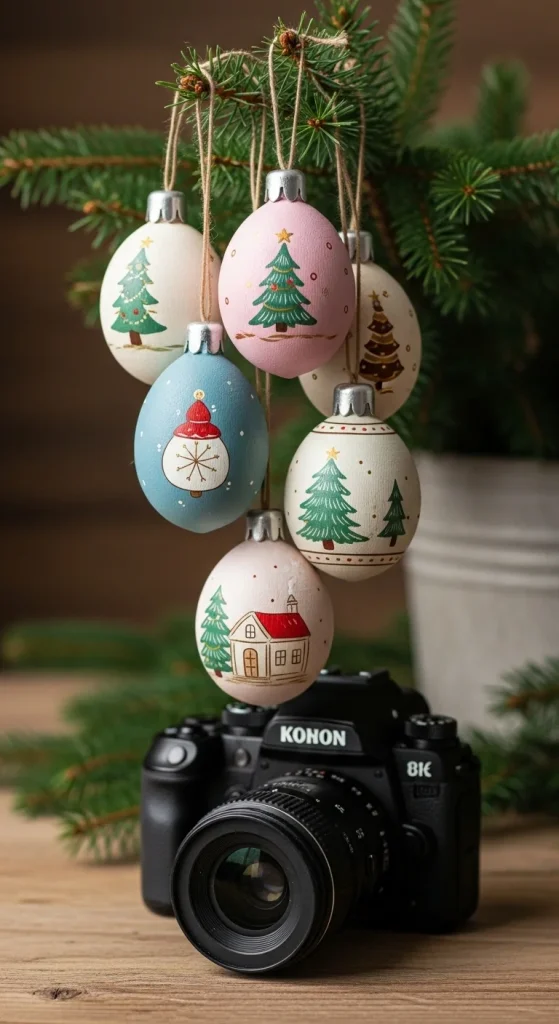10. Hand-Painted Wooden Ornaments