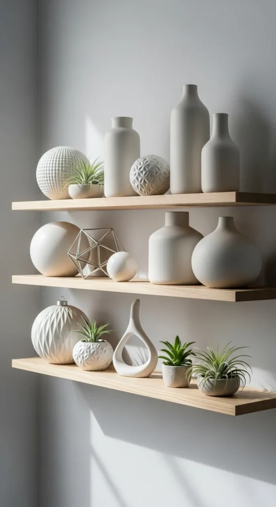 10. Monochrome Shelf Styling