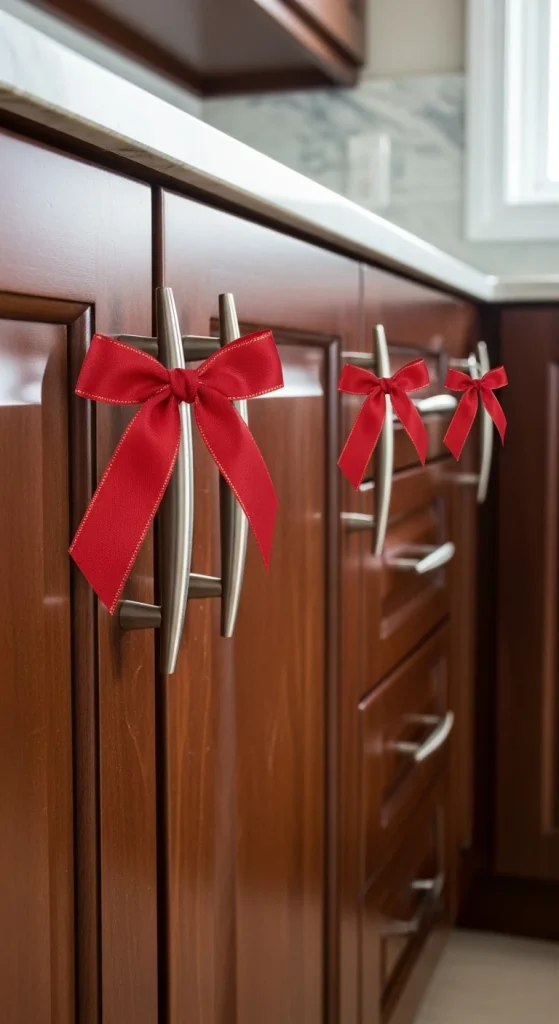 11. Christmas Ribbon Cabinet Handles