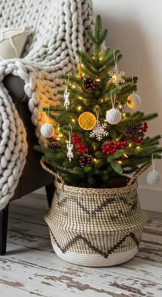 12. Woven Basket Christmas Tree
