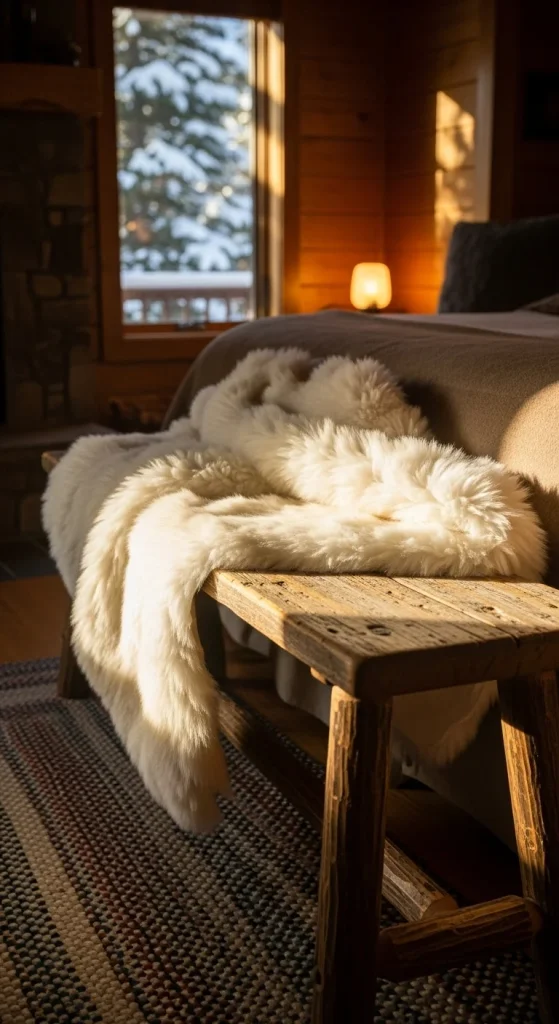 13. Faux Fur Bench Covers