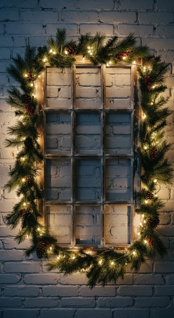 13. Holiday Window Frame Wall Art
