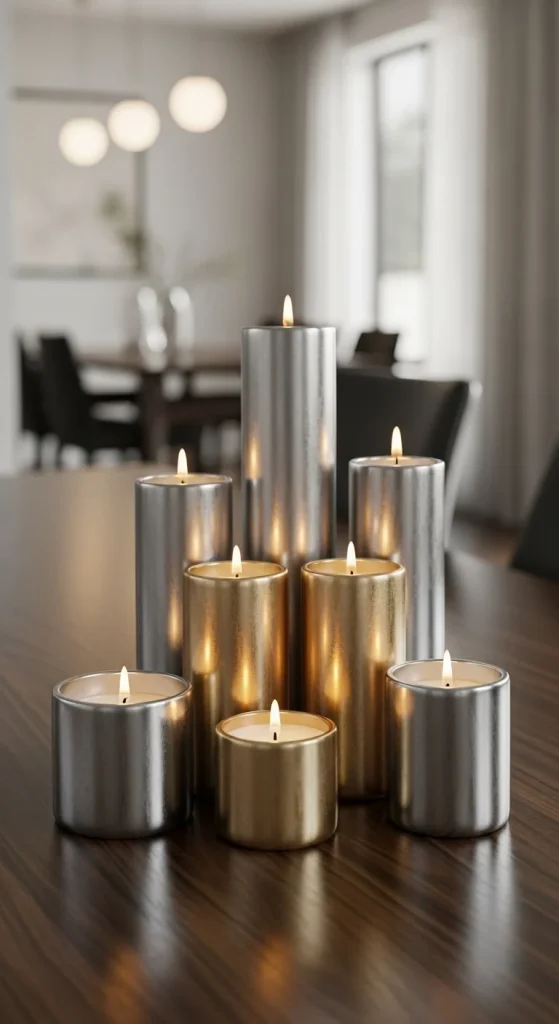 13. Metallic Candle Cluster