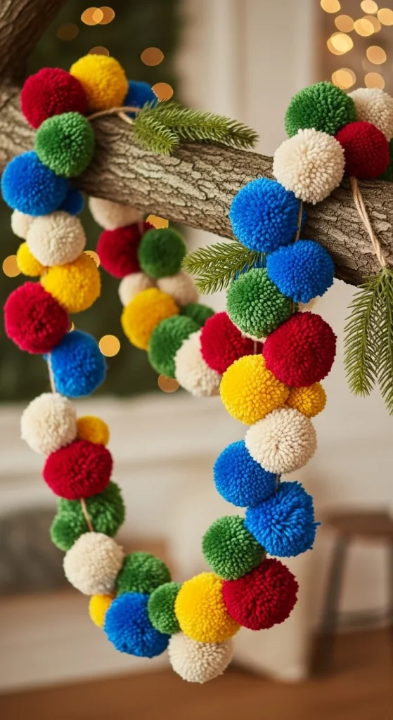 13. Pom-Pom Tree Garland