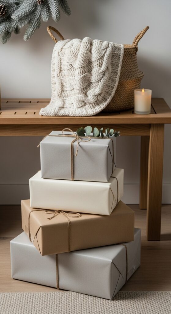 13. Wrapped Gifts as Décor