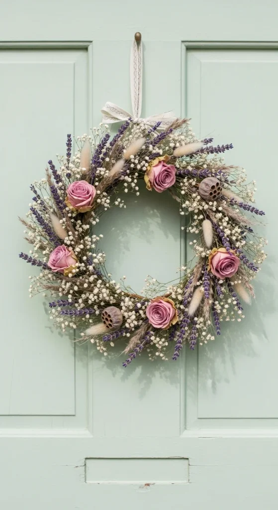 14. Natural Dried Flower Wreath
