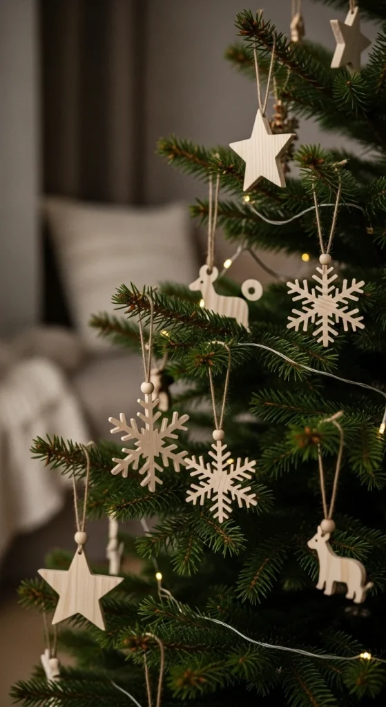 15. Natural Wooden Ornaments