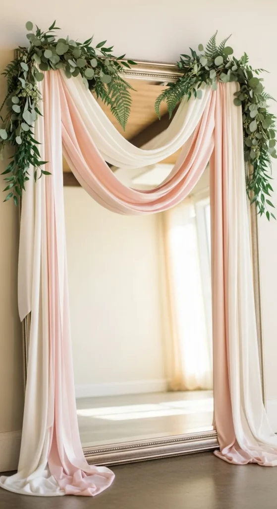 17. Luxury Ribbon Cascades on Mirrors