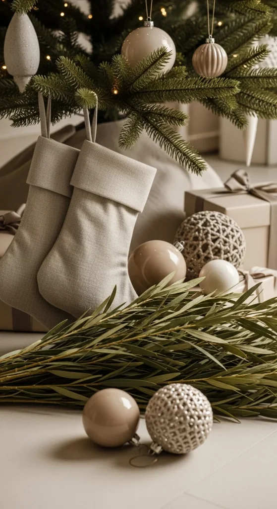 17. Soft Olive & Natural Linen Holiday Mix