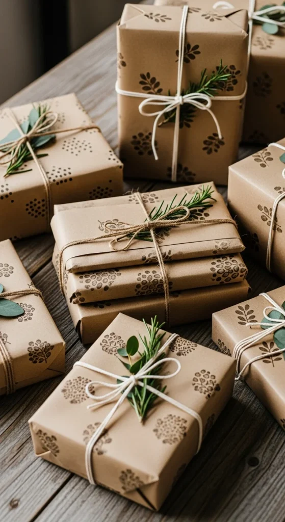 18. Hand-Stamped Wrapping Paper