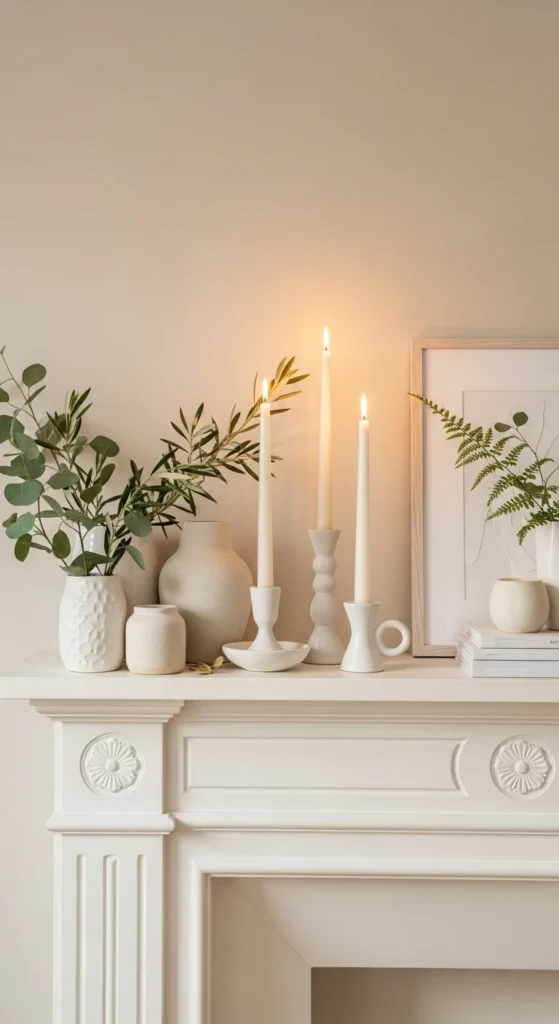 18. Monochrome Mantel Styling