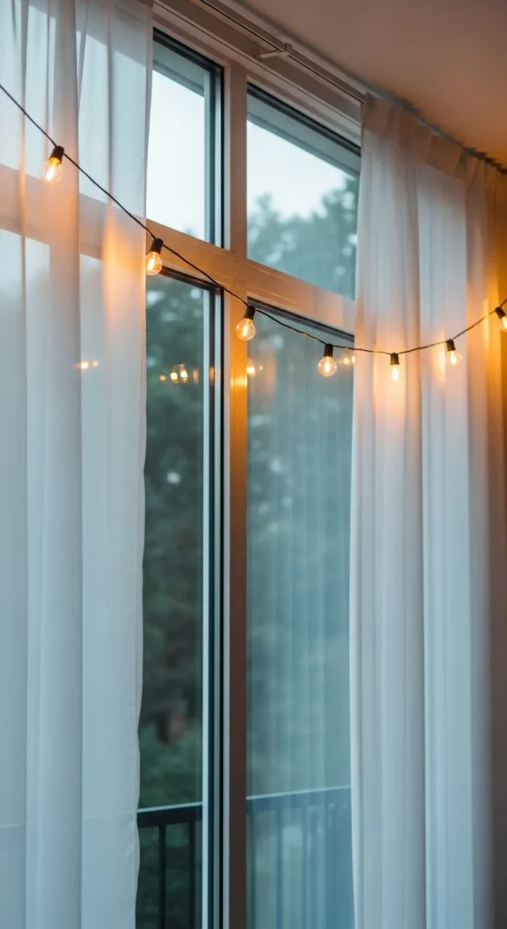 18. Snowy Minimal Window Lights