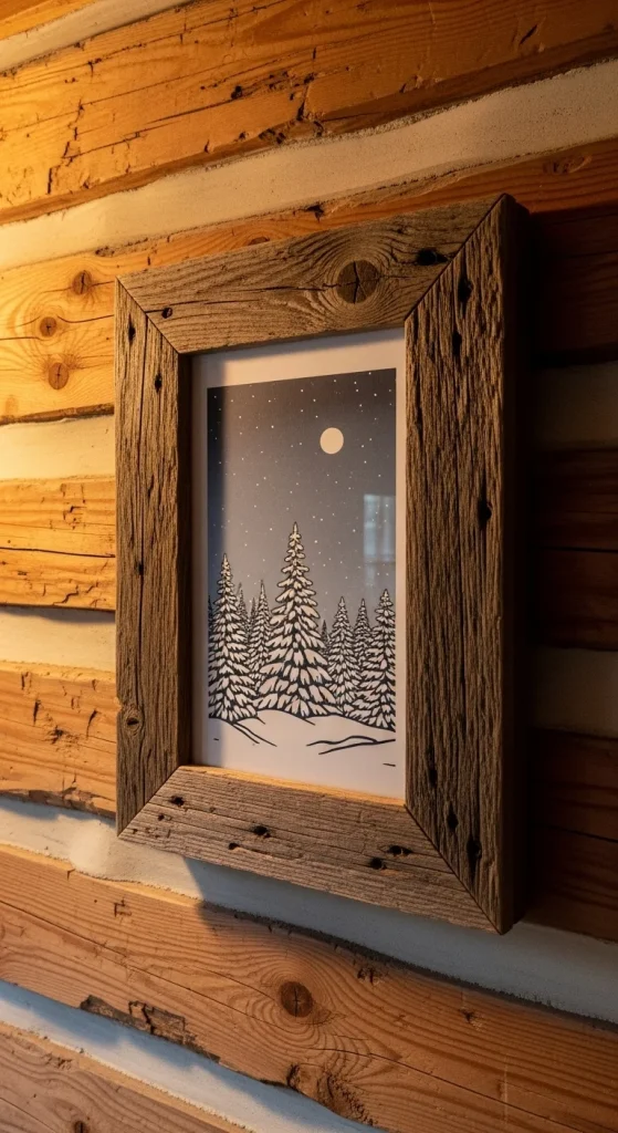 18. Wood-Framed Holiday Art