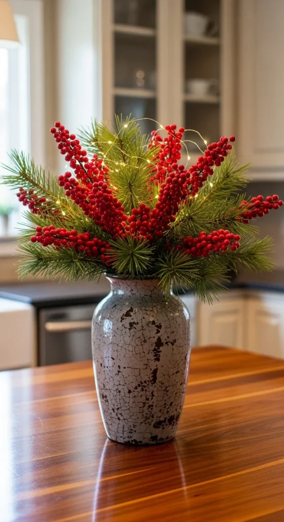19. Pepperberry and Pine Vase