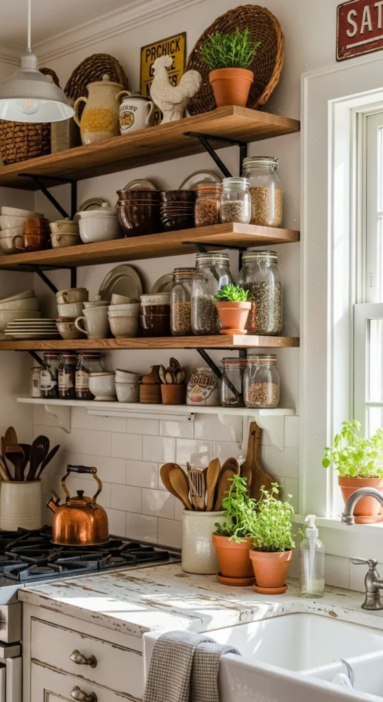 2. Add Open Shelving for a Lived-In Look