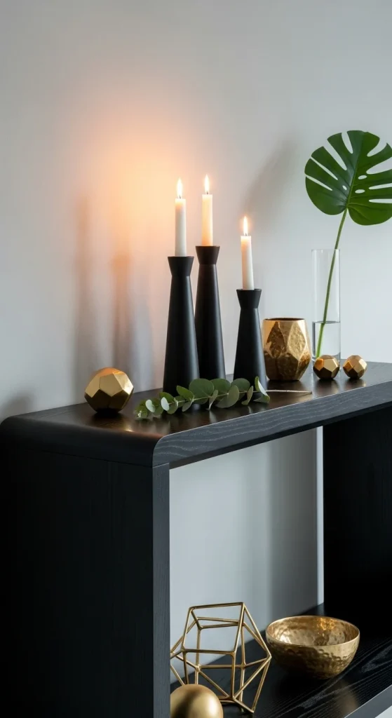 2. Black and Gold Accent Display