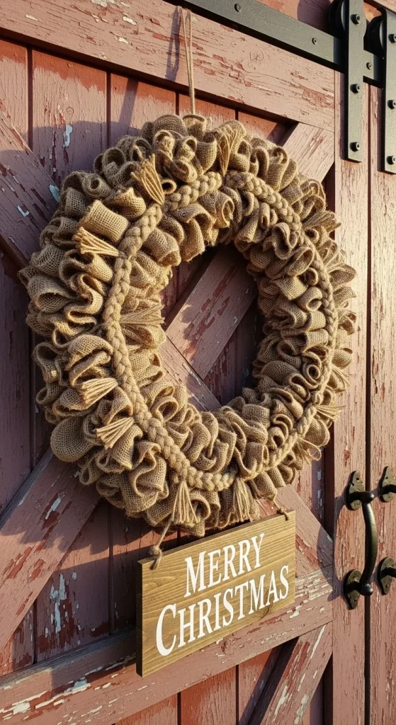 2. Burlap and Jute Wreath for a Rustic Look