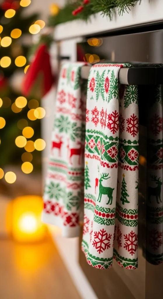 2. Holiday-Themed Dish Towels