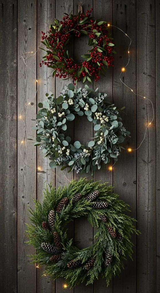 2. Holiday Wreath Wall Display