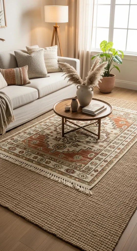 2. Layer Rugs to Create Depth
