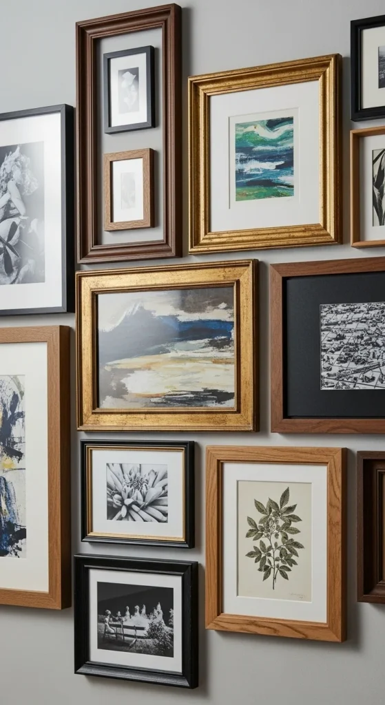 2. Mix Frame Styles and Sizes for Visual Interest