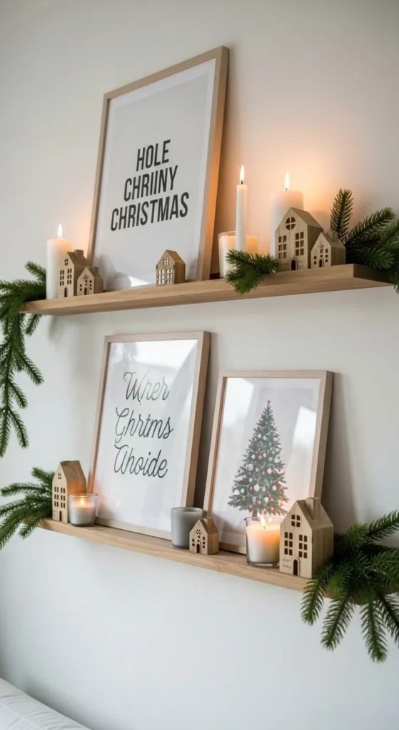 20. Floating Shelves With Seasonal Decor