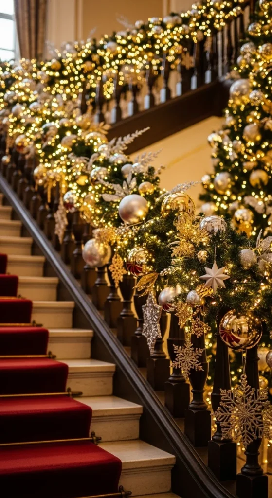 20. Sparkling Staircase Garland