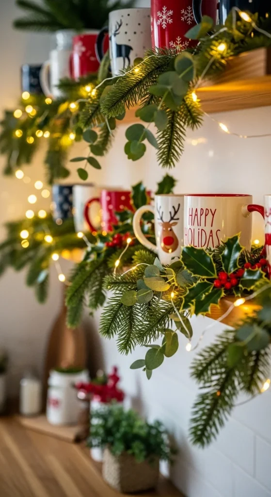 20. Twinkle Light Shelf Glow