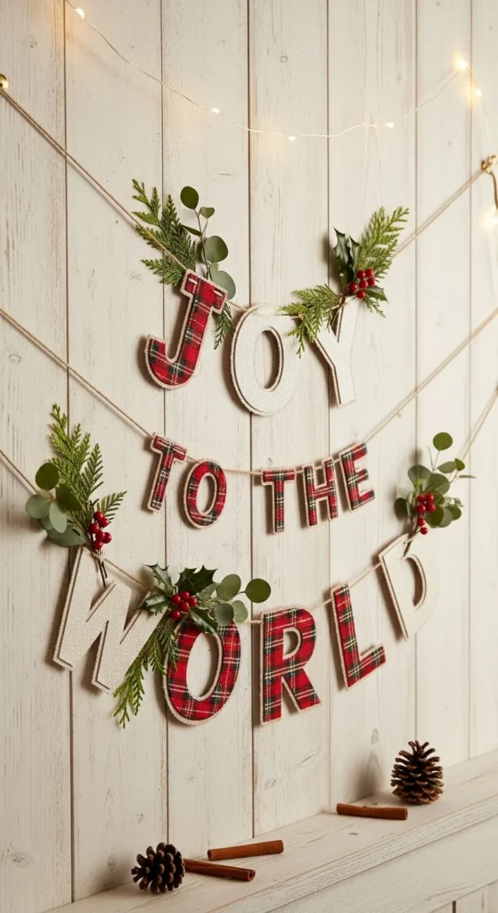 21. DIY Holiday Banner Wall Art