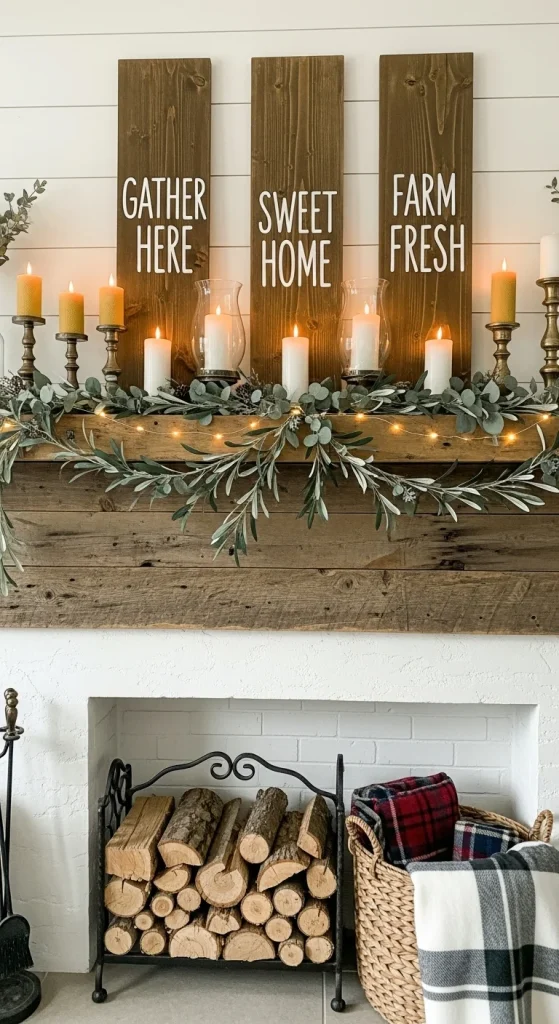 21. Use a Farmhouse-Style Mantelpiece