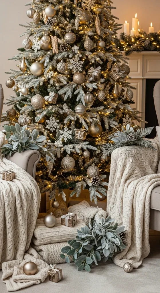 22. Soft Khaki & Cream Holiday Style