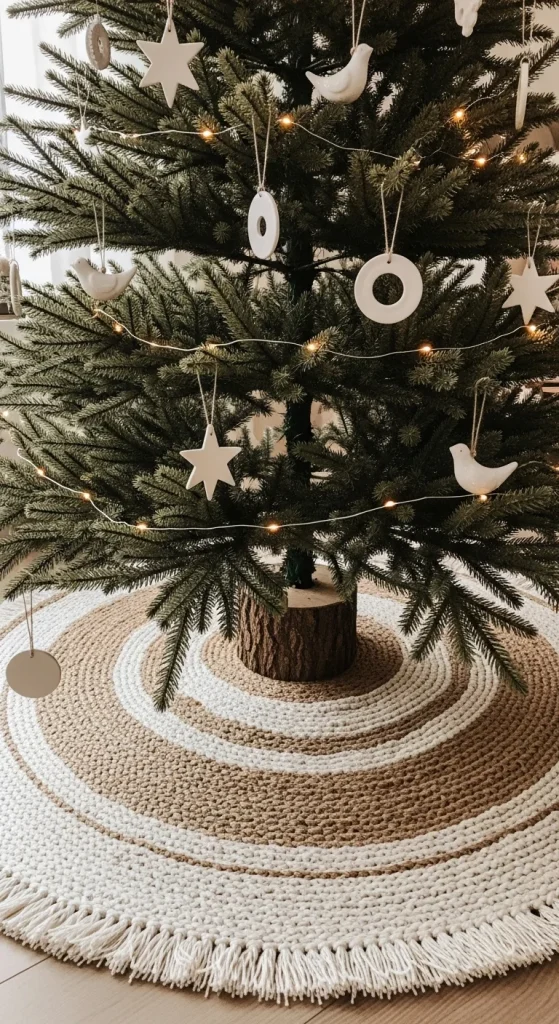 23. Handwoven Christmas Tree Skirt