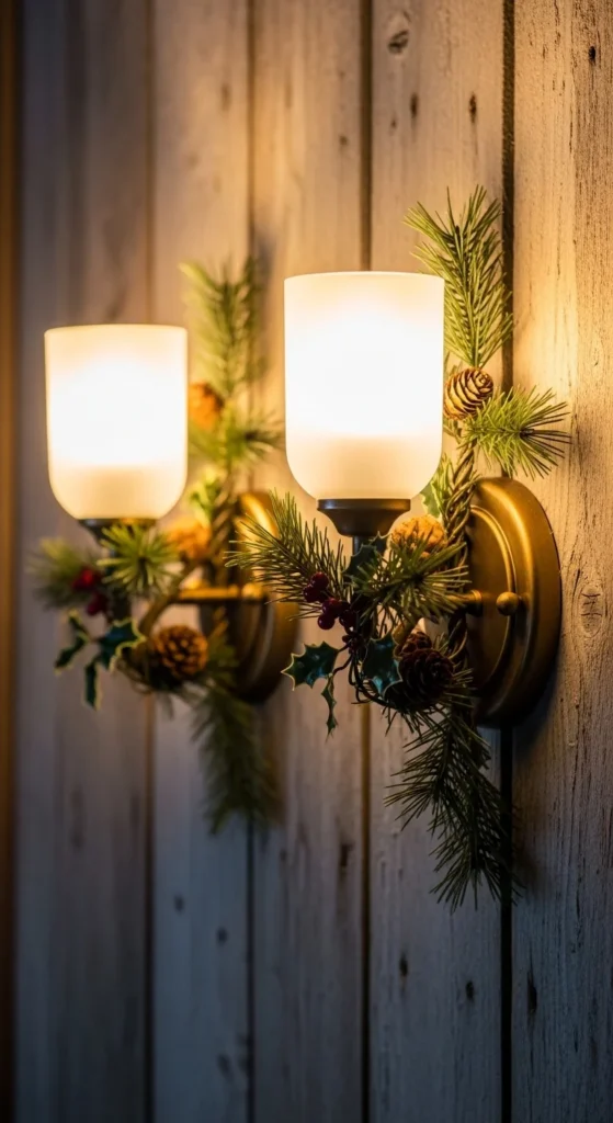 23. Soft Glow Wall Sconces With Greenery