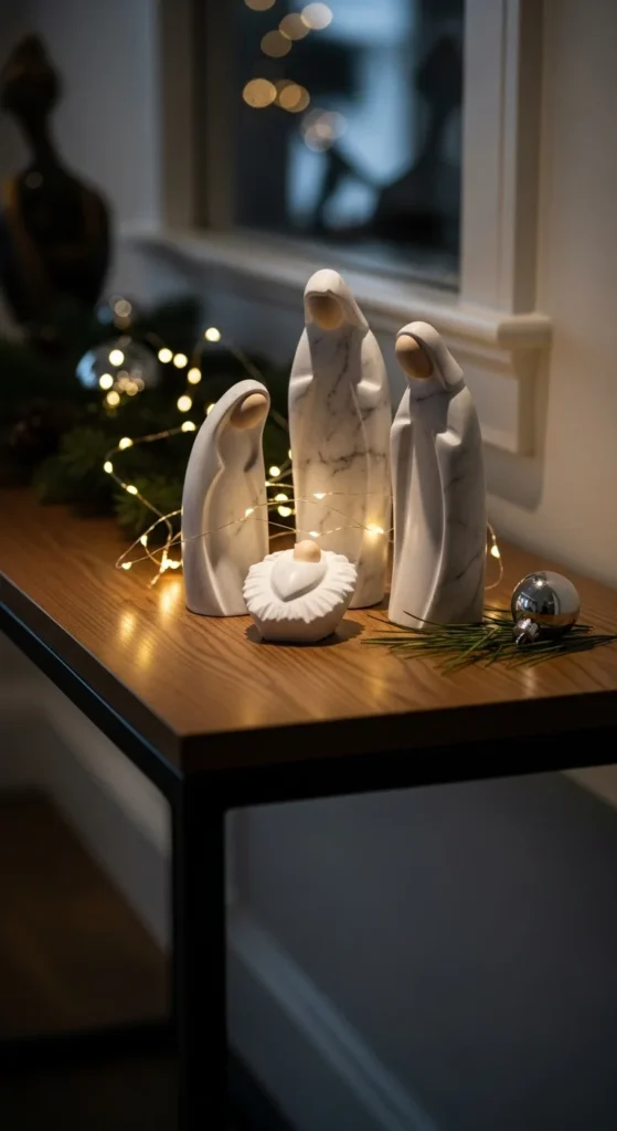 24. Marble or Stone Nativity Display