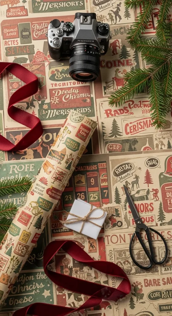 24. Vintage Holiday Gift Wrap