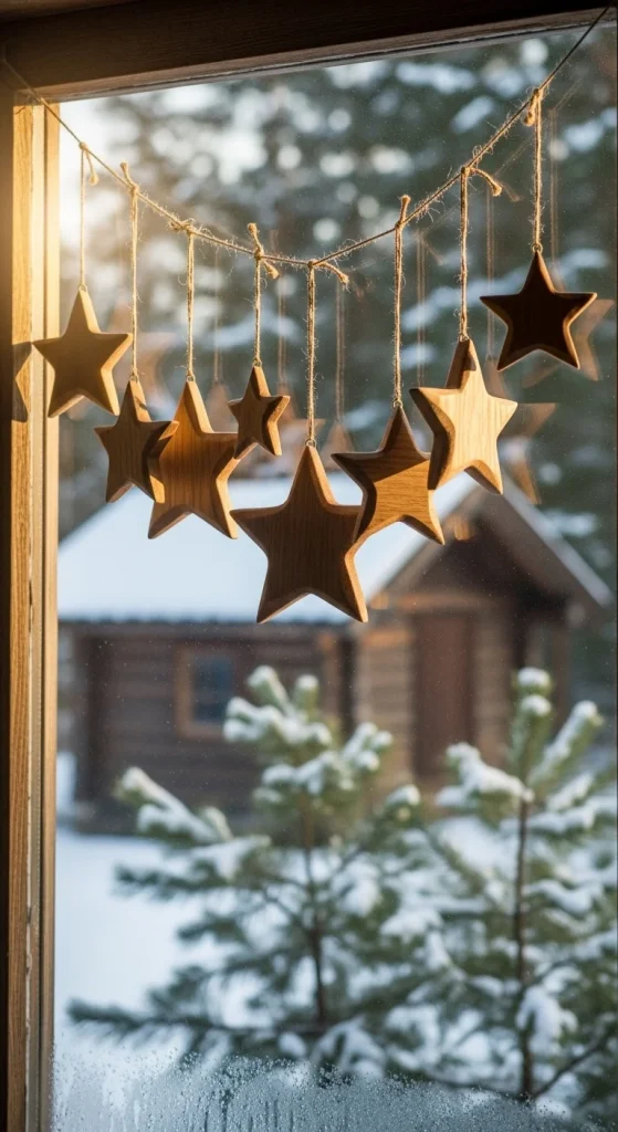 25. Hanging Wooden Star Décor