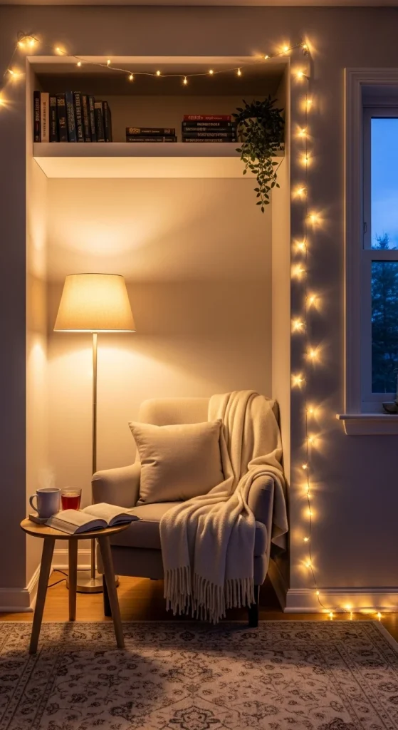 3. Add Soft Lighting for Warmth and Ambience