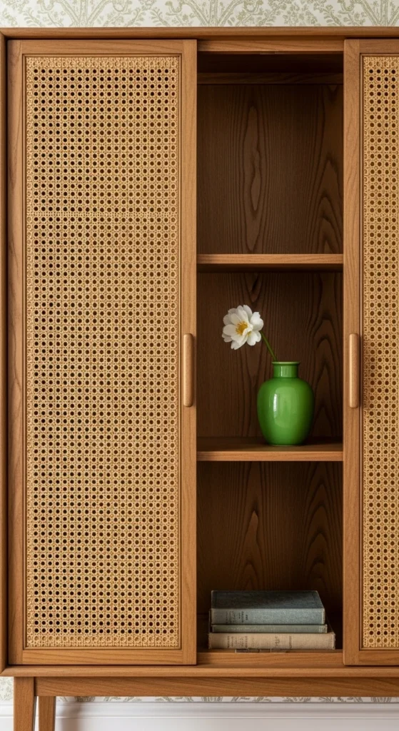 3. Add Texture With Wallpaper or Cane Webbing