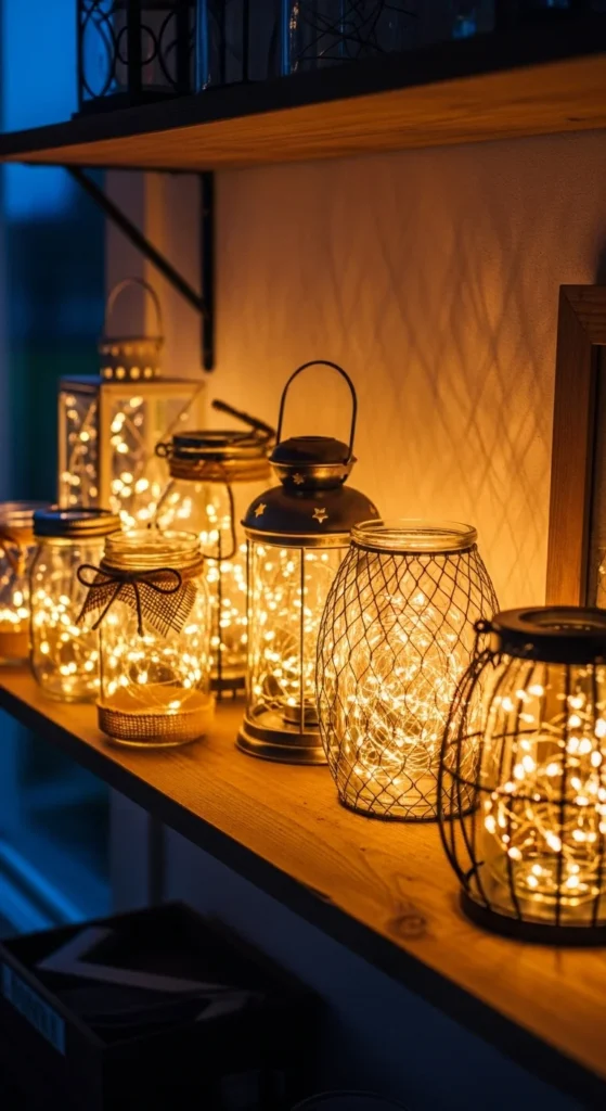3. Style Fairy Lights Inside Jars or Lanterns
