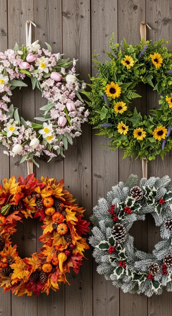 3. Swap Out Seasonal Wreaths