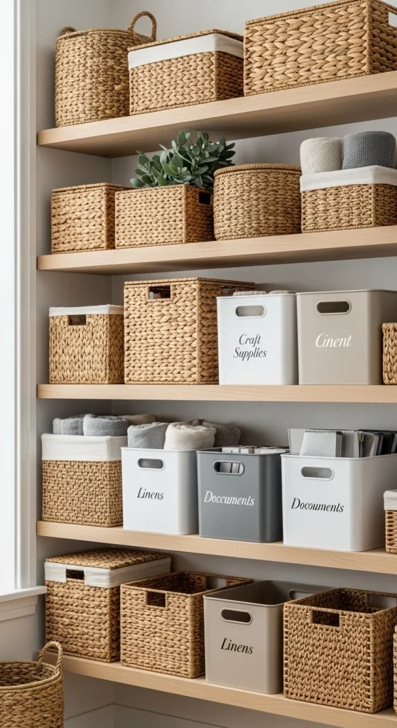 3. Use Attractive Storage Bins & Baskets