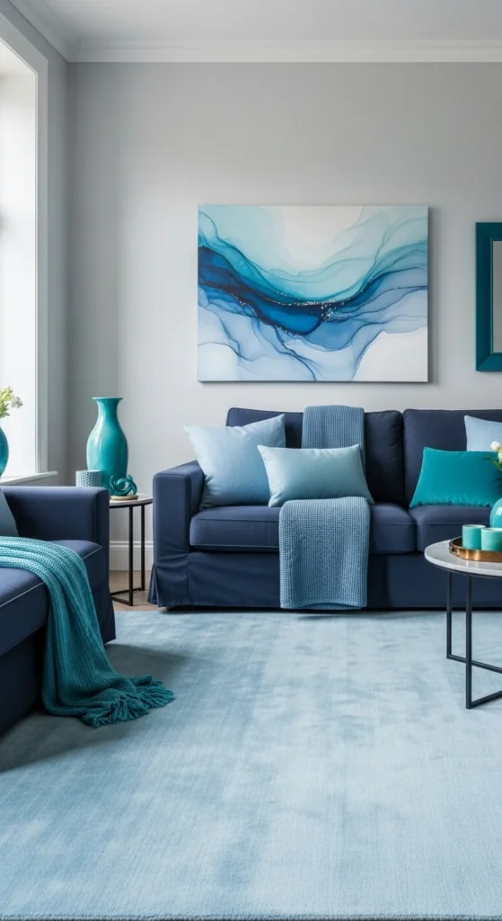 4. Mix Different Blue Shades for a Layered Look