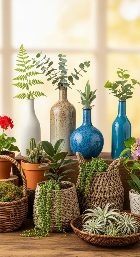 4. Use Vases and Pots That Match Your Decor Style