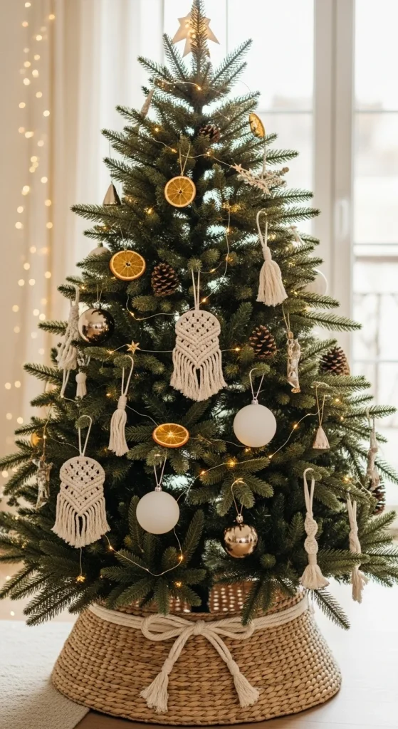 4. Woven Rattan Christmas Tree Skirt