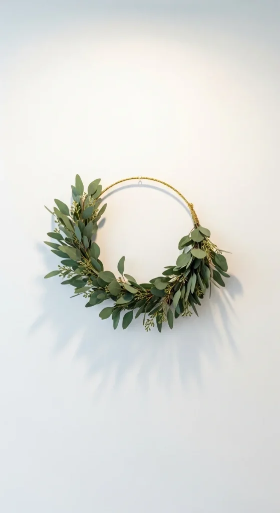 5. Modern Wreath With Simple Greens