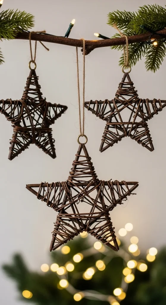 5. Natural Wood and Twig Stars