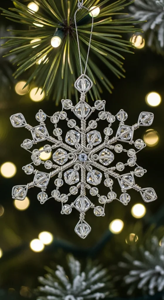 6. Beaded Snowflake Ornaments