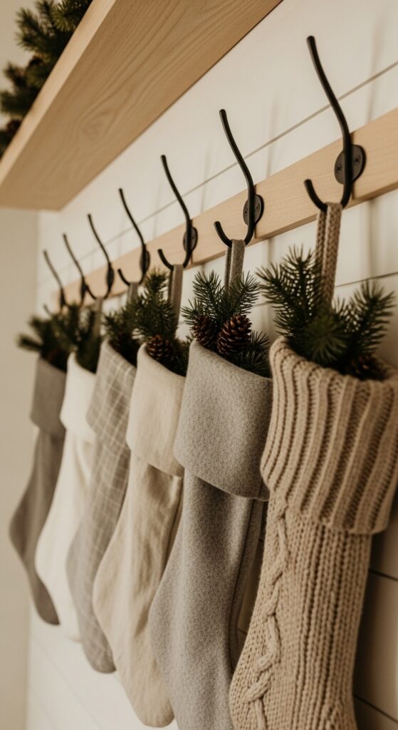 6. Hanging Stockings on Hooks